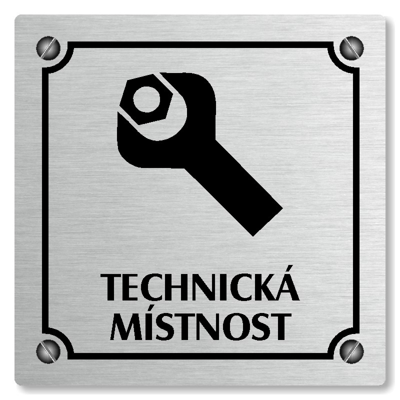 Technická místnost, 118x118mm, stříbrná, Kansas